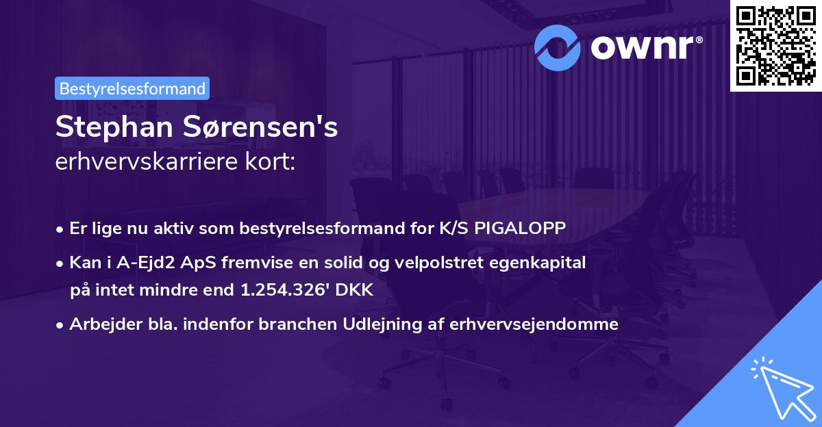 Stephan Sørensen's erhvervskarriere kort