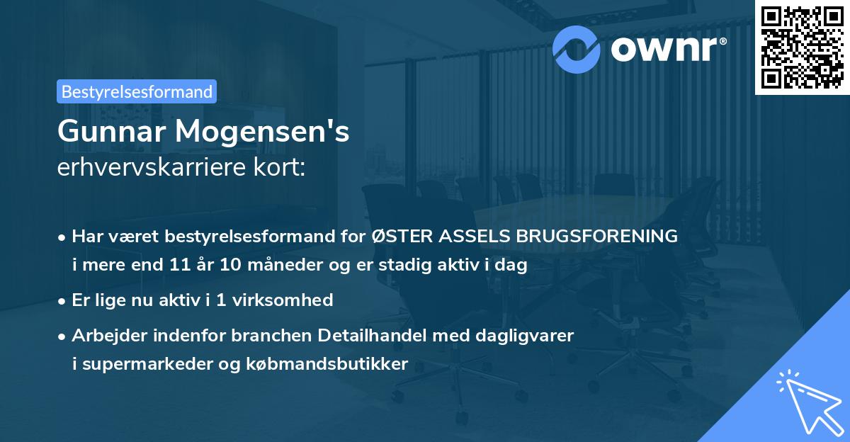 Gunnar Mogensen's erhvervskarriere kort