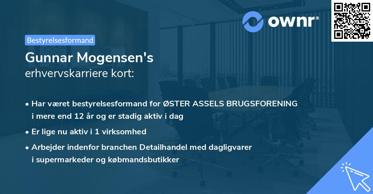 Gunnar Mogensen's erhvervskarriere kort