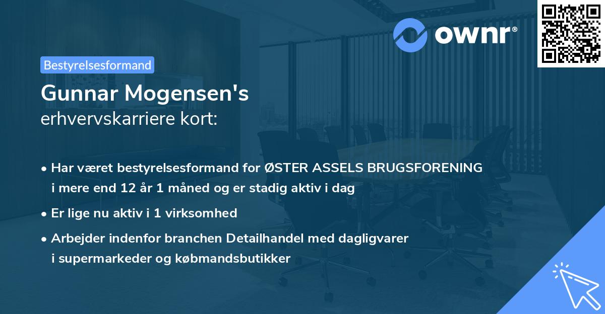 Gunnar Mogensen's erhvervskarriere kort
