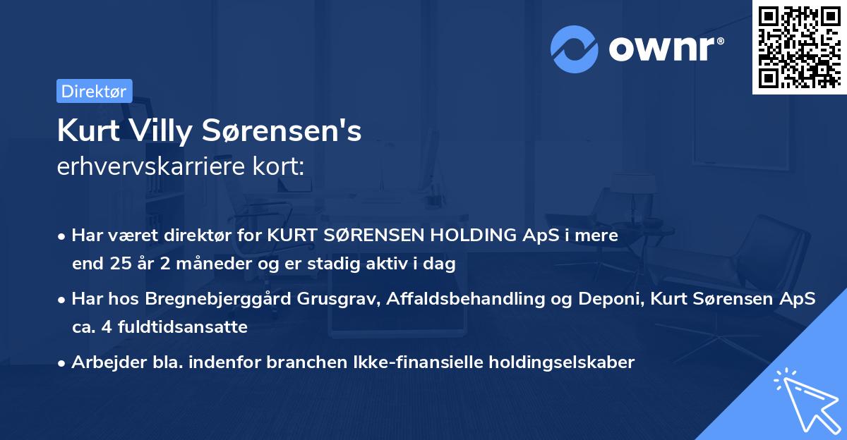 Kurt Villy Sørensen's erhvervskarriere kort