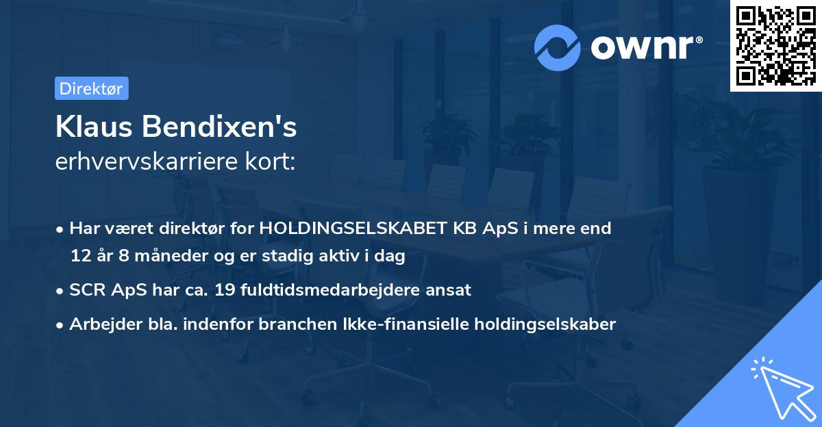 Klaus Bendixen's erhvervskarriere kort