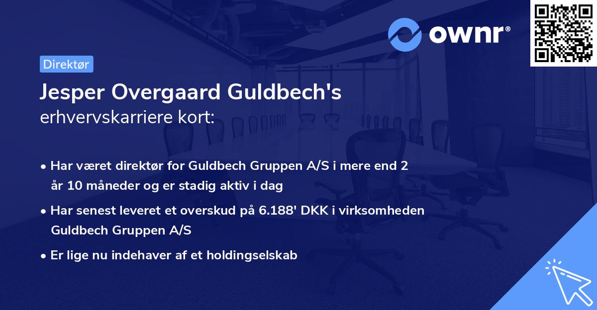 Jesper Overgaard Guldbech's erhvervskarriere kort