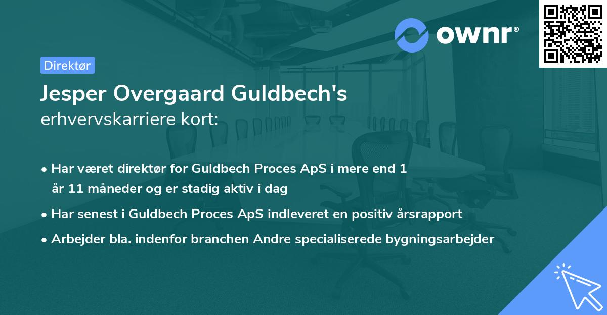 Jesper Overgaard Guldbech's erhvervskarriere kort