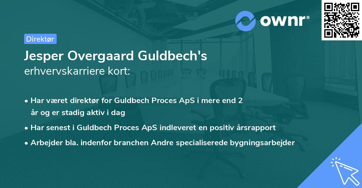 Jesper Overgaard Guldbech's erhvervskarriere kort