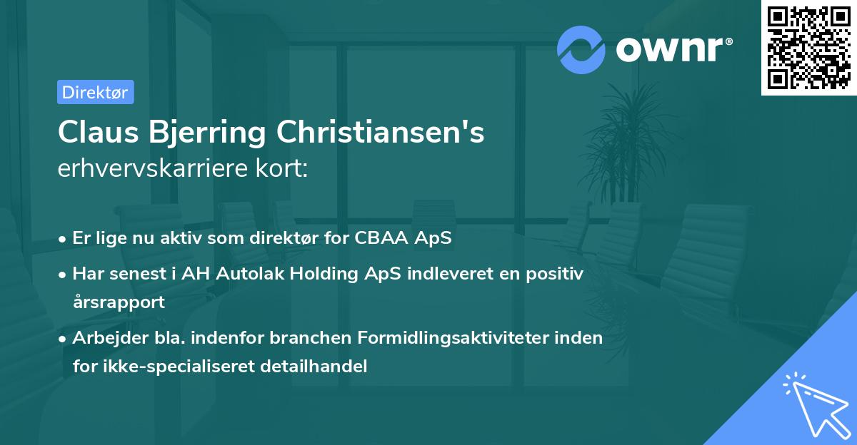 Claus Bjerring Christiansen's erhvervskarriere kort