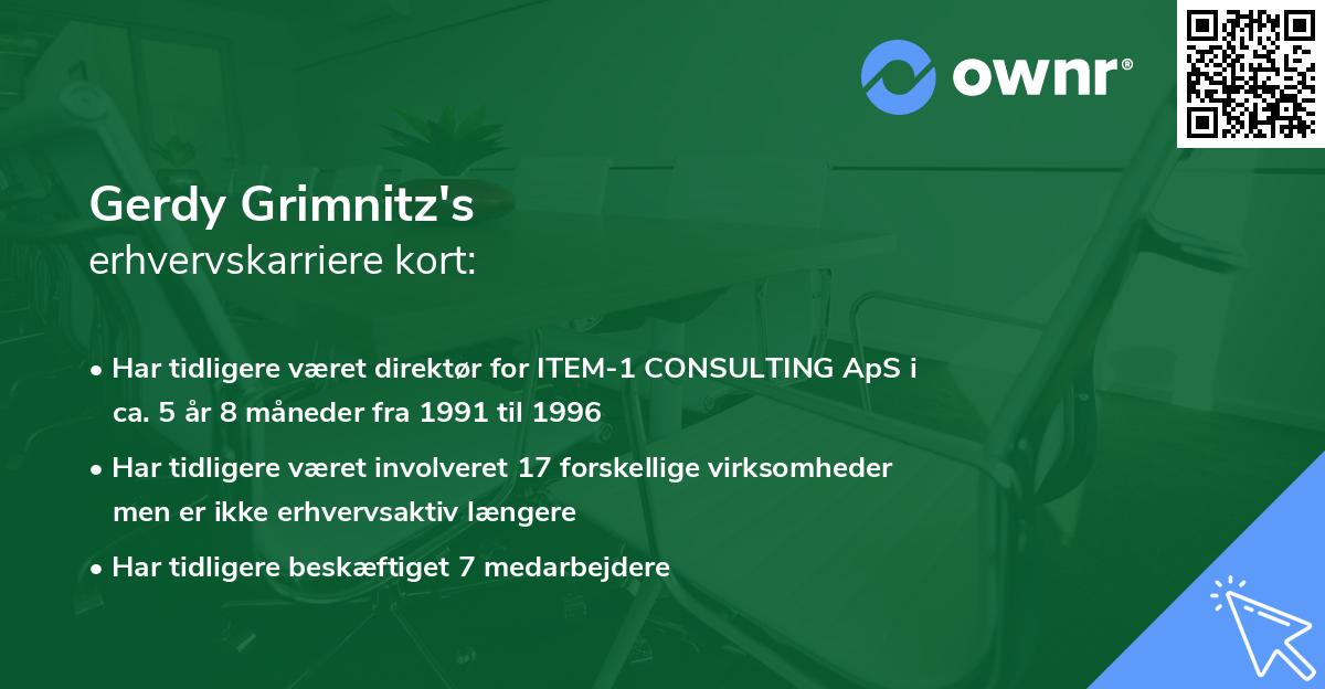 Gerdy Grimnitz's erhvervskarriere kort