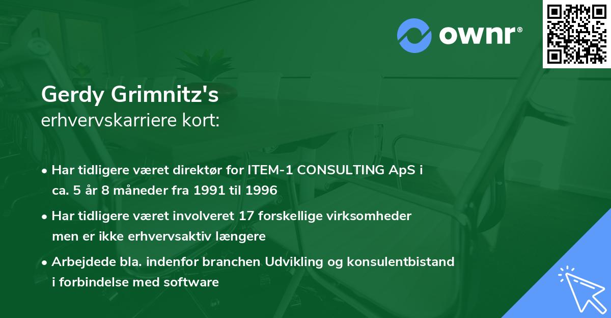 Gerdy Grimnitz's erhvervskarriere kort