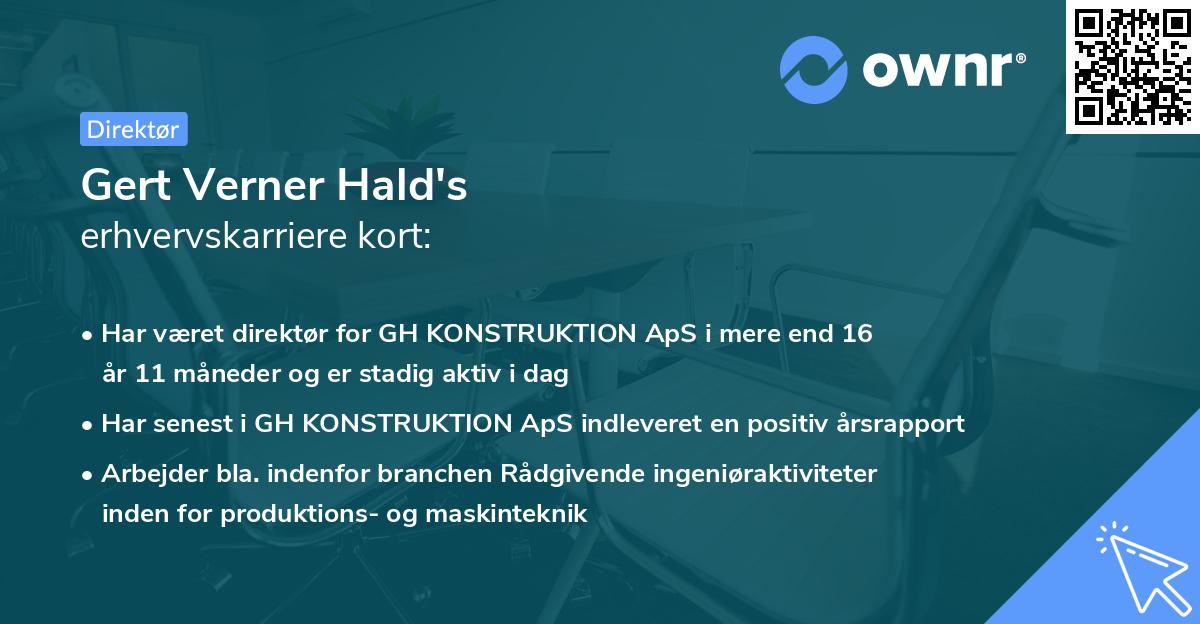 Gert Verner Hald's erhvervskarriere kort