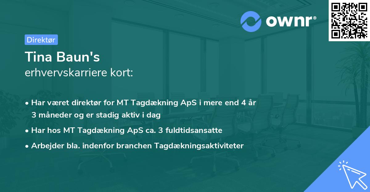 Tina Baun's erhvervskarriere kort