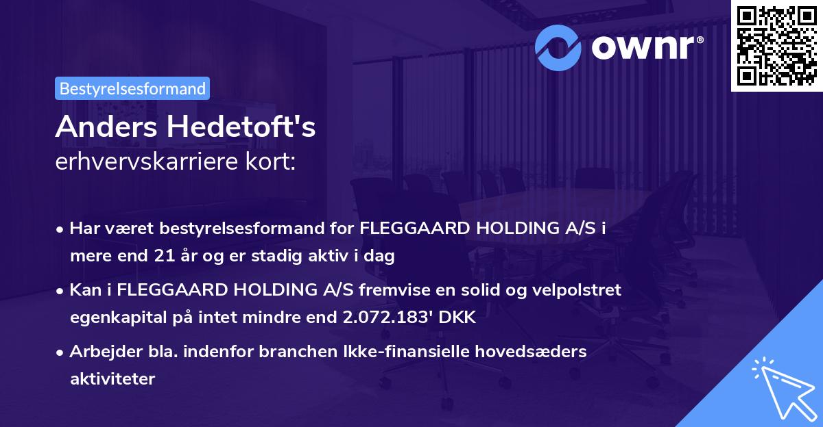 Anders Hedetoft's erhvervskarriere kort