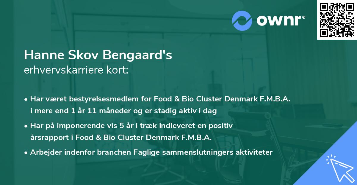 Hanne Skov Bengaard's erhvervskarriere kort