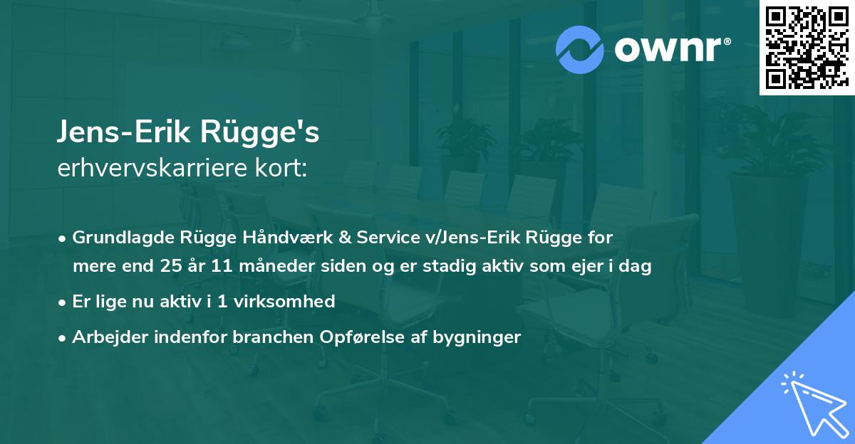 Jens-Erik Rügge's erhvervskarriere kort