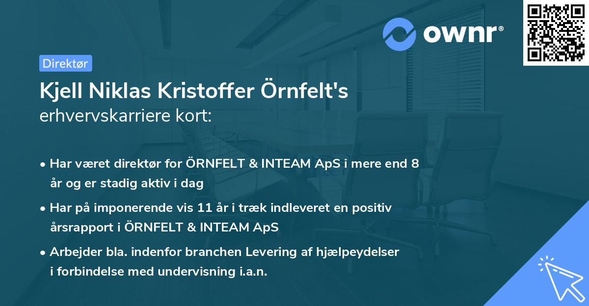 Kjell Niklas Kristoffer Örnfelt's erhvervskarriere kort