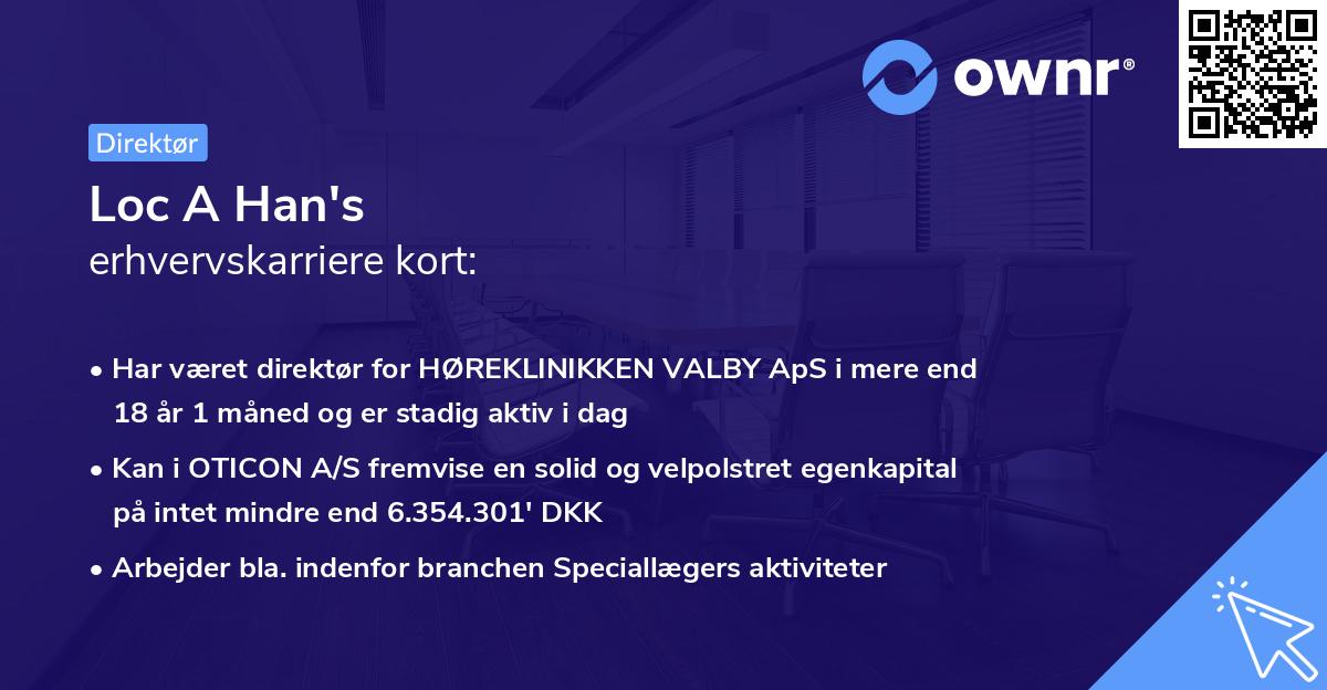 Loc A Han's erhvervskarriere kort