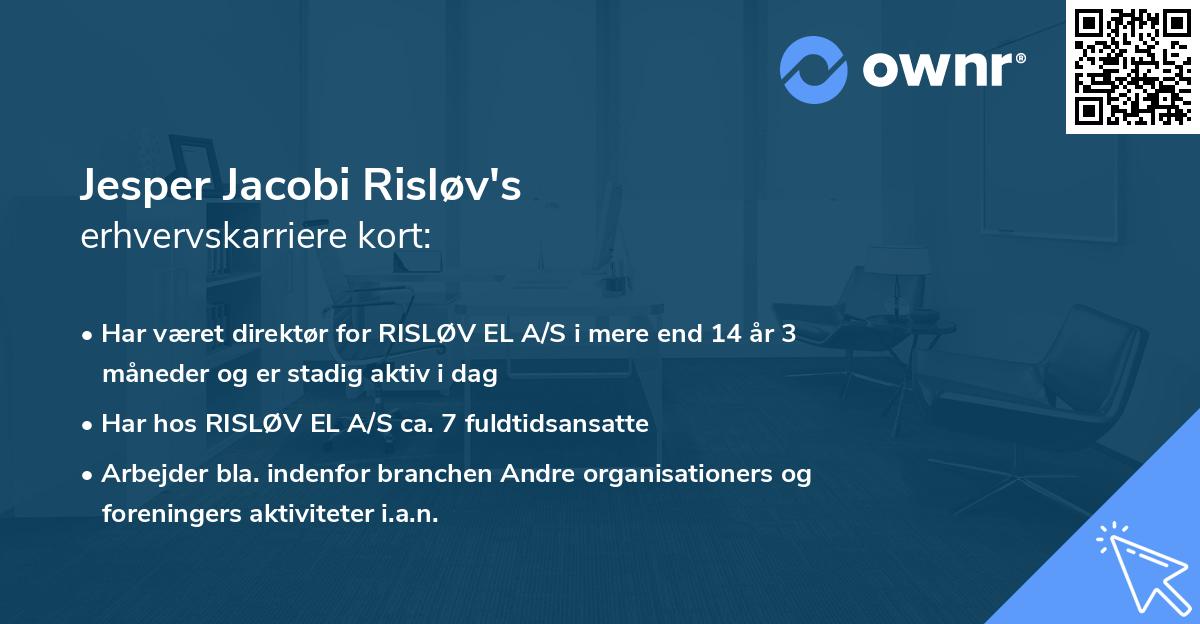 Jesper Jacobi Risløv's erhvervskarriere kort