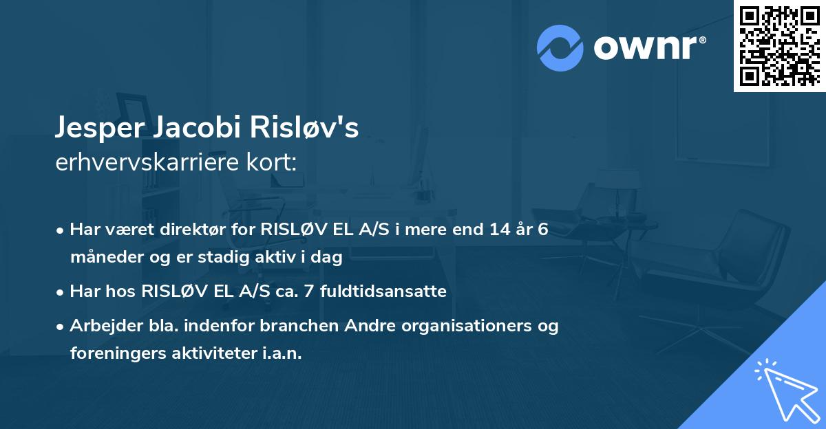 Jesper Jacobi Risløv's erhvervskarriere kort