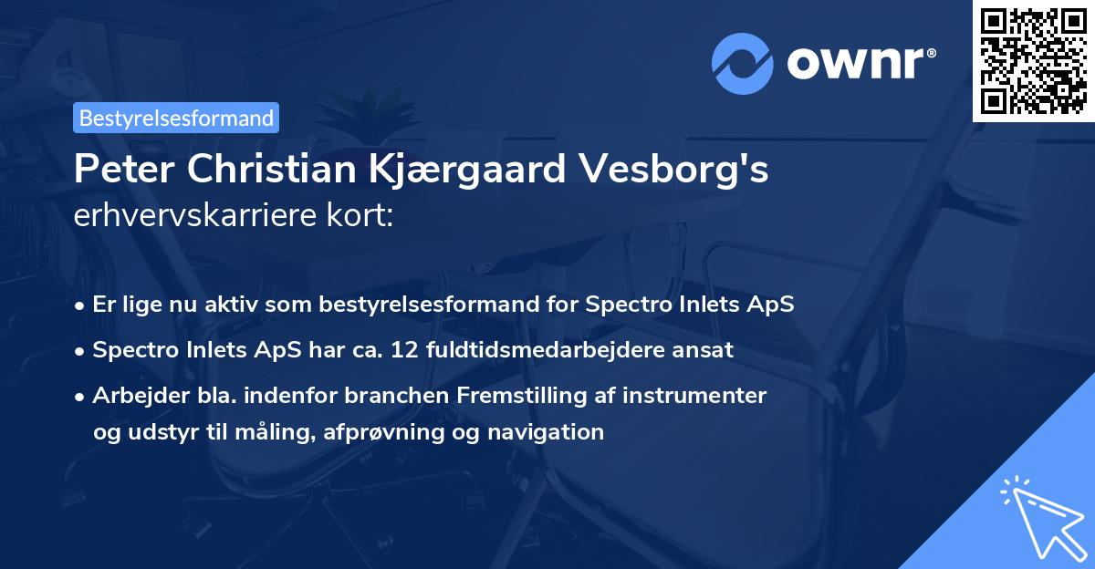 Peter Christian Kjærgaard Vesborg's erhvervskarriere kort