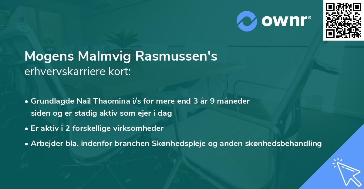 Mogens Malmvig Rasmussen's erhvervskarriere kort