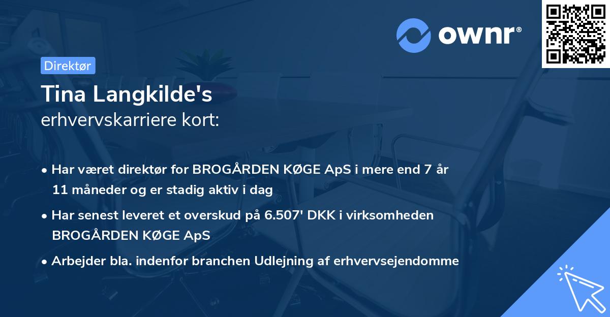 Tina Langkilde's erhvervskarriere kort