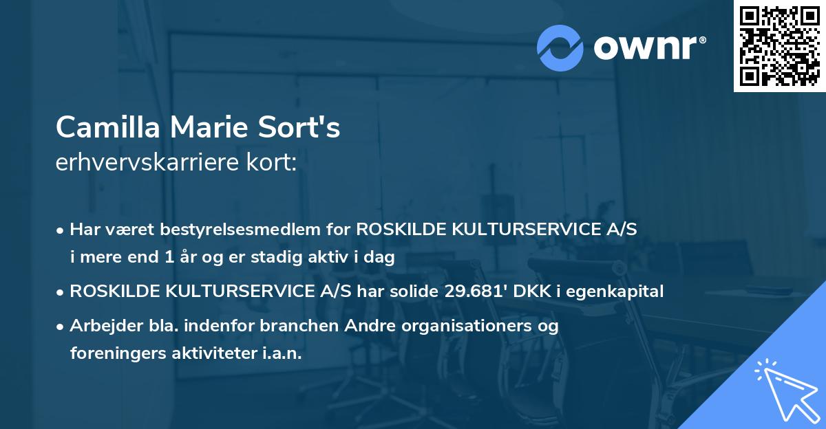Camilla Marie Sort's erhvervskarriere kort