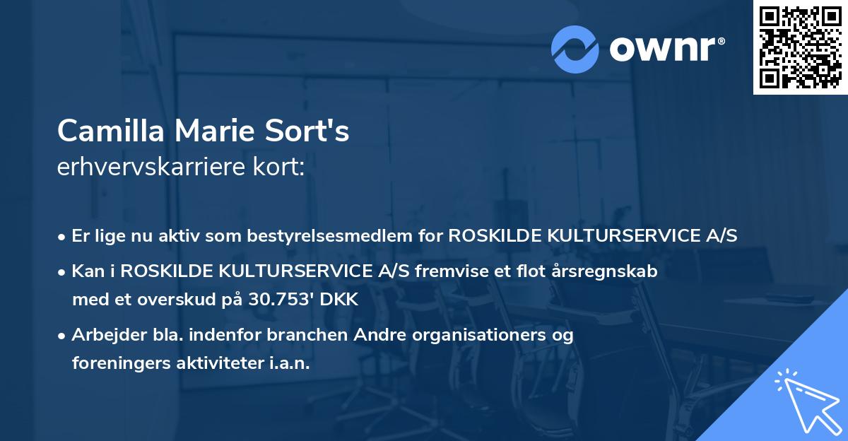 Camilla Marie Sort's erhvervskarriere kort