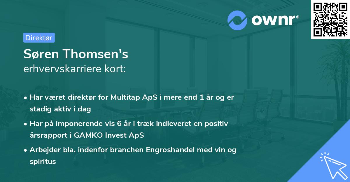 Søren Thomsen's erhvervskarriere kort