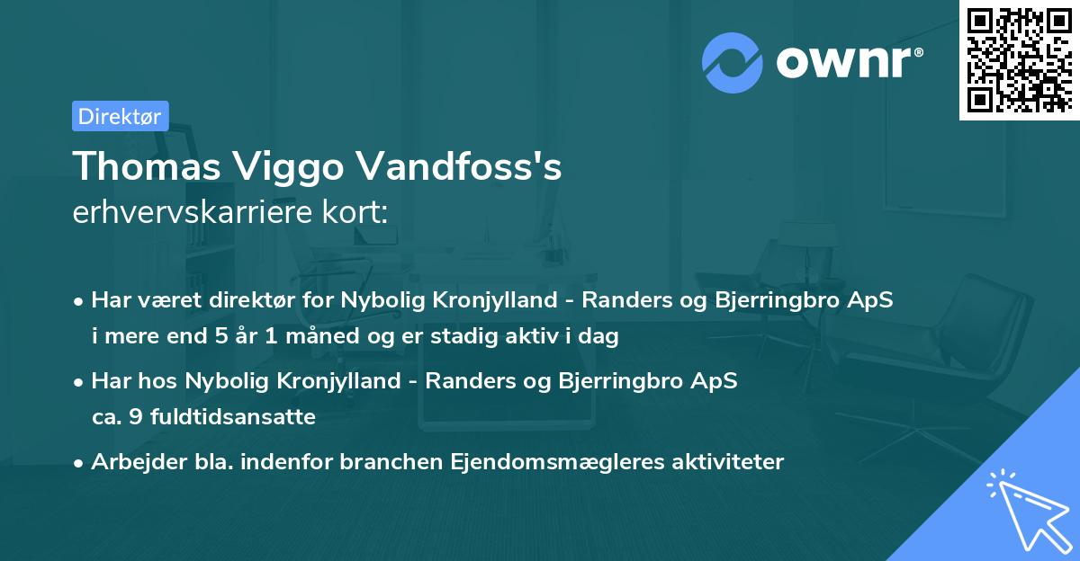 Thomas Viggo Vandfoss's erhvervskarriere kort