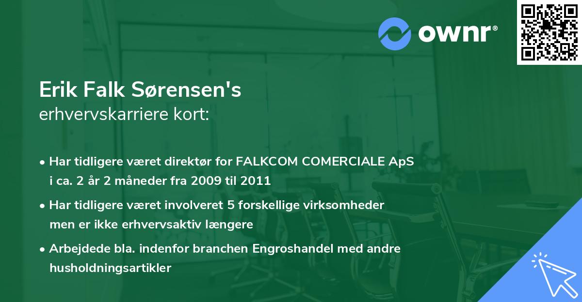 Erik Falk Sørensen's erhvervskarriere kort