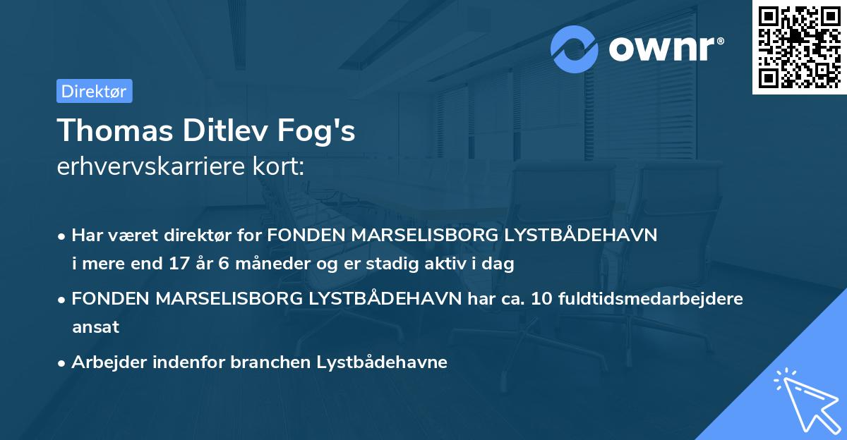 Thomas Ditlev Fog's erhvervskarriere kort