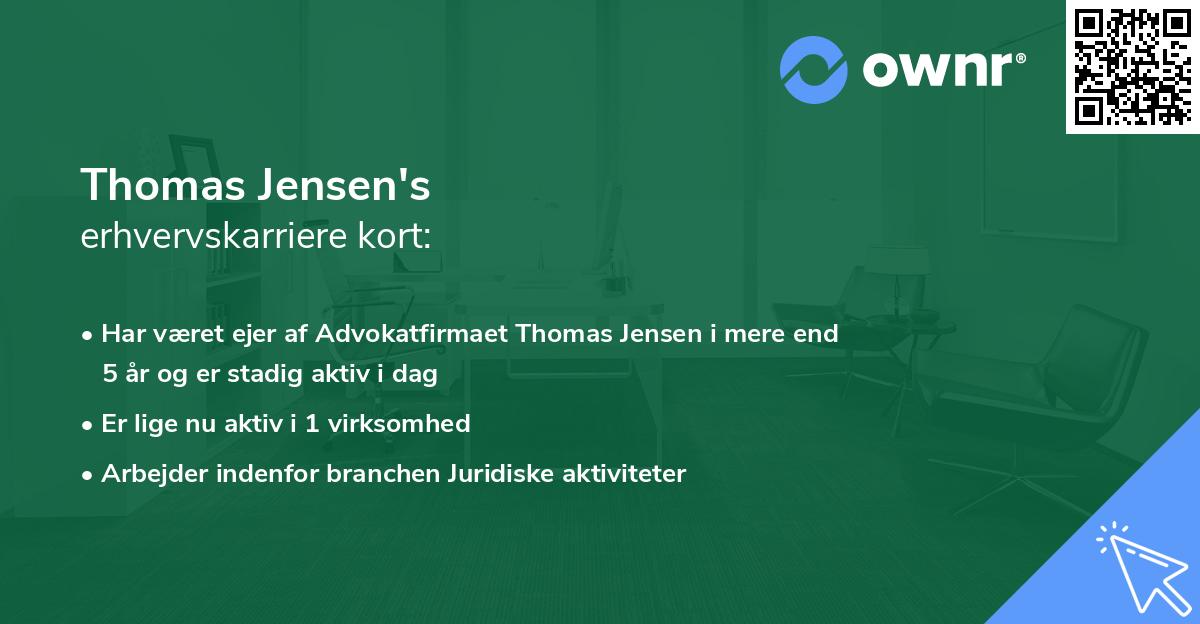 Thomas Jensen's erhvervskarriere kort