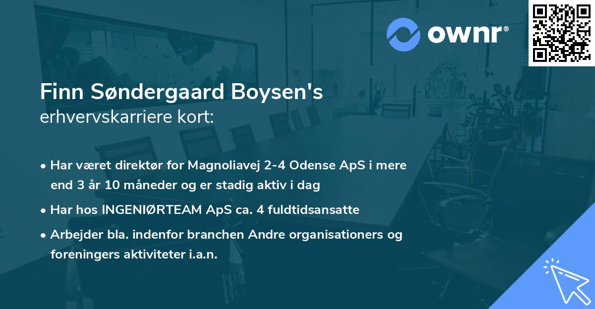 Finn Søndergaard Boysen's erhvervskarriere kort