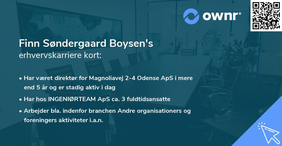 Finn Søndergaard Boysen's erhvervskarriere kort