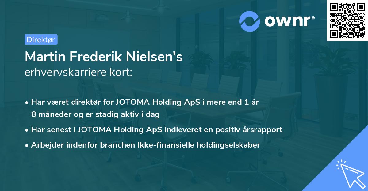 Martin Frederik Nielsen's erhvervskarriere kort