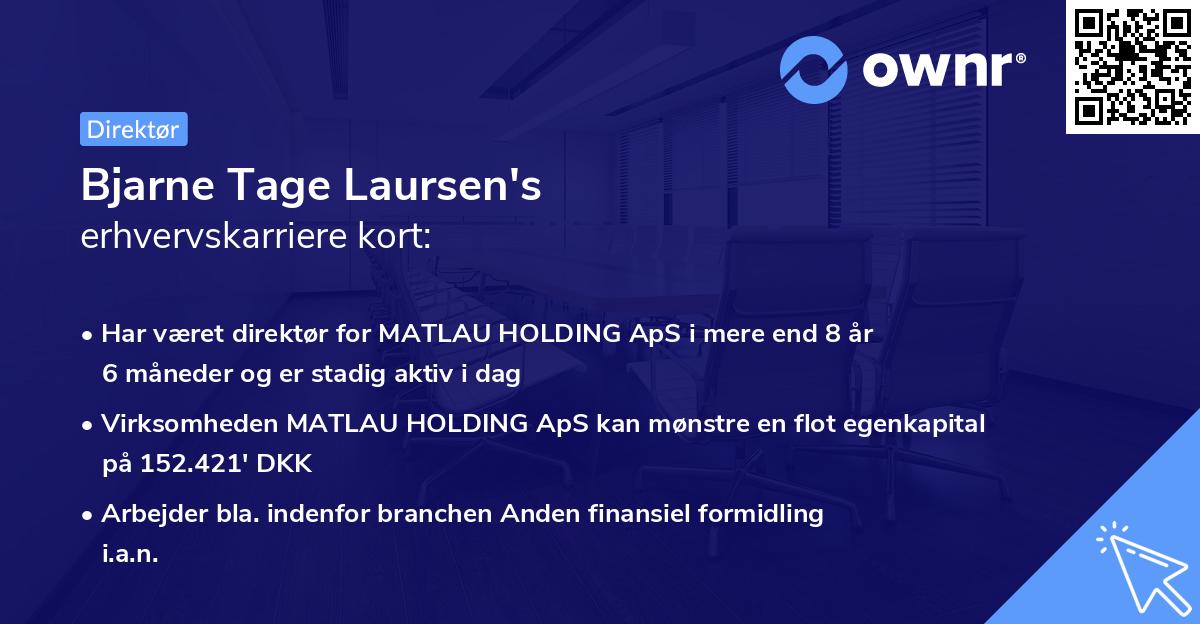 Bjarne Tage Laursen's erhvervskarriere kort