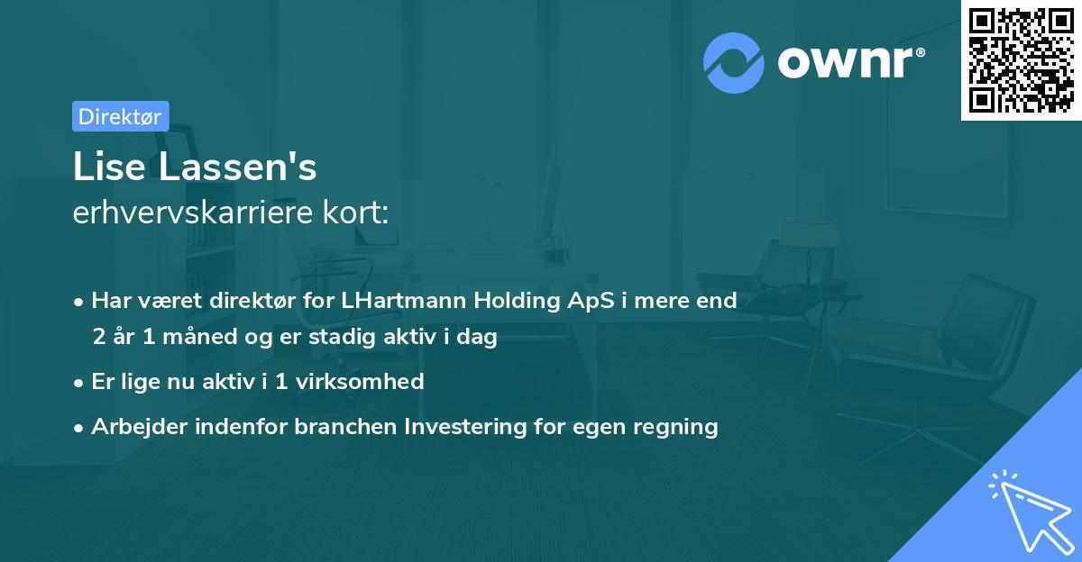 Lise Lassen's erhvervskarriere kort