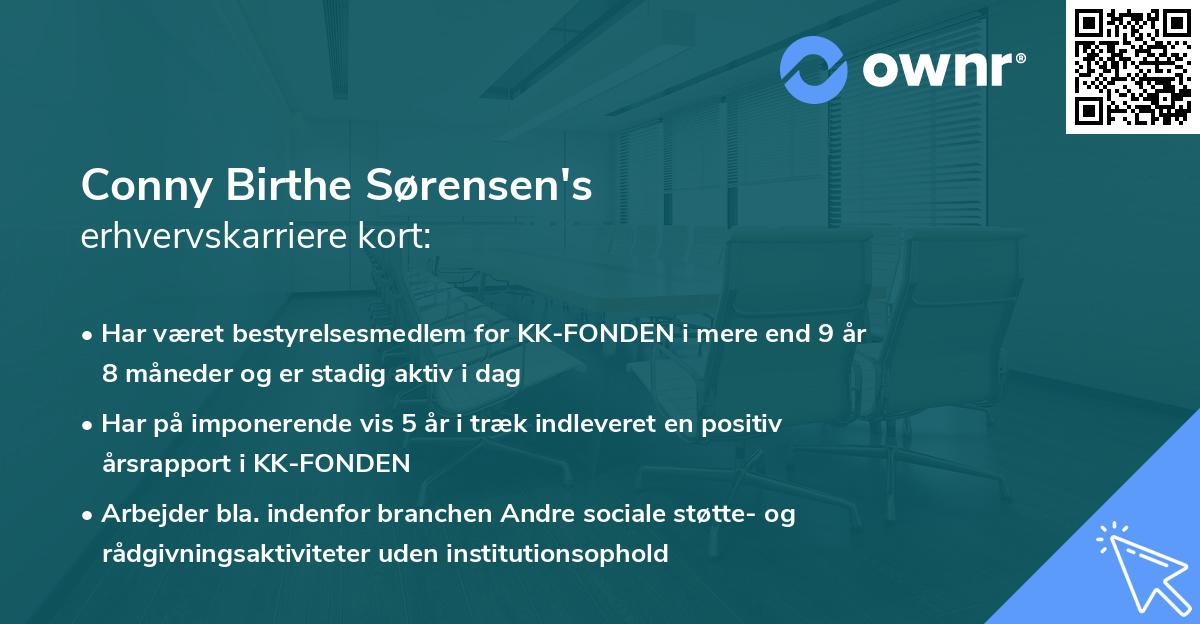 Conny Birthe Sørensen's erhvervskarriere kort