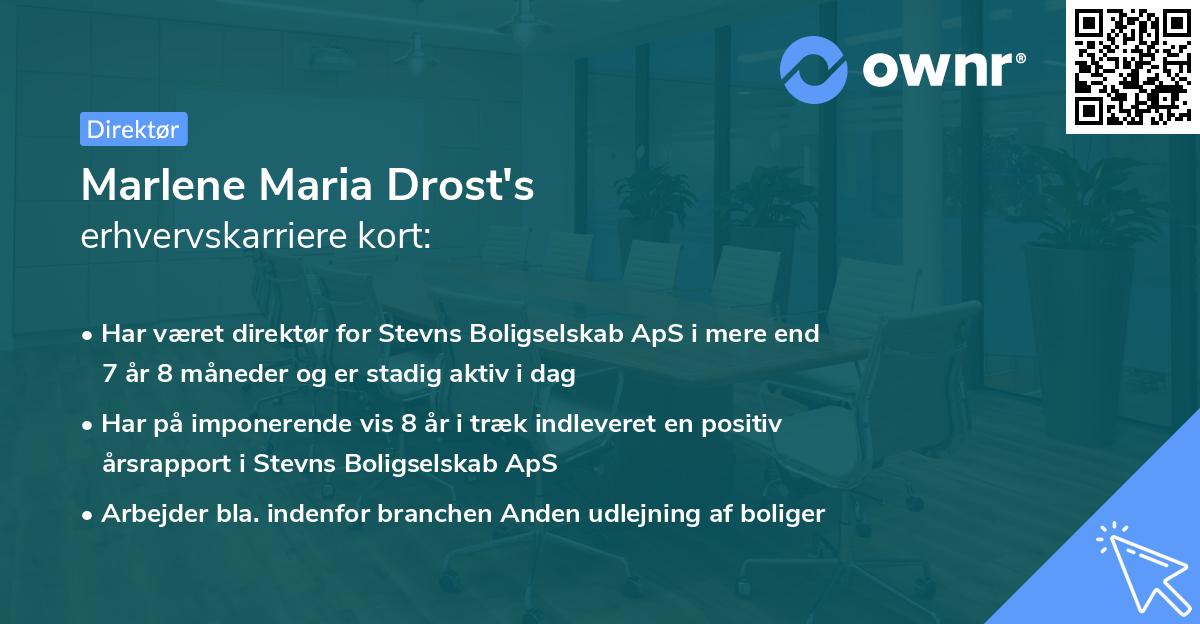 Marlene Maria Drost's erhvervskarriere kort