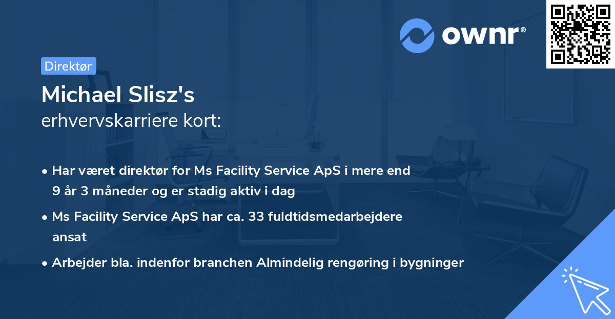 Michael Slisz's erhvervskarriere kort