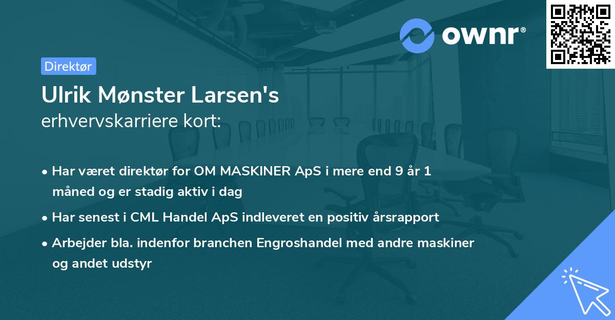 Ulrik Mønster Larsen's erhvervskarriere kort