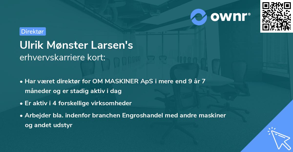 Ulrik Mønster Larsen's erhvervskarriere kort