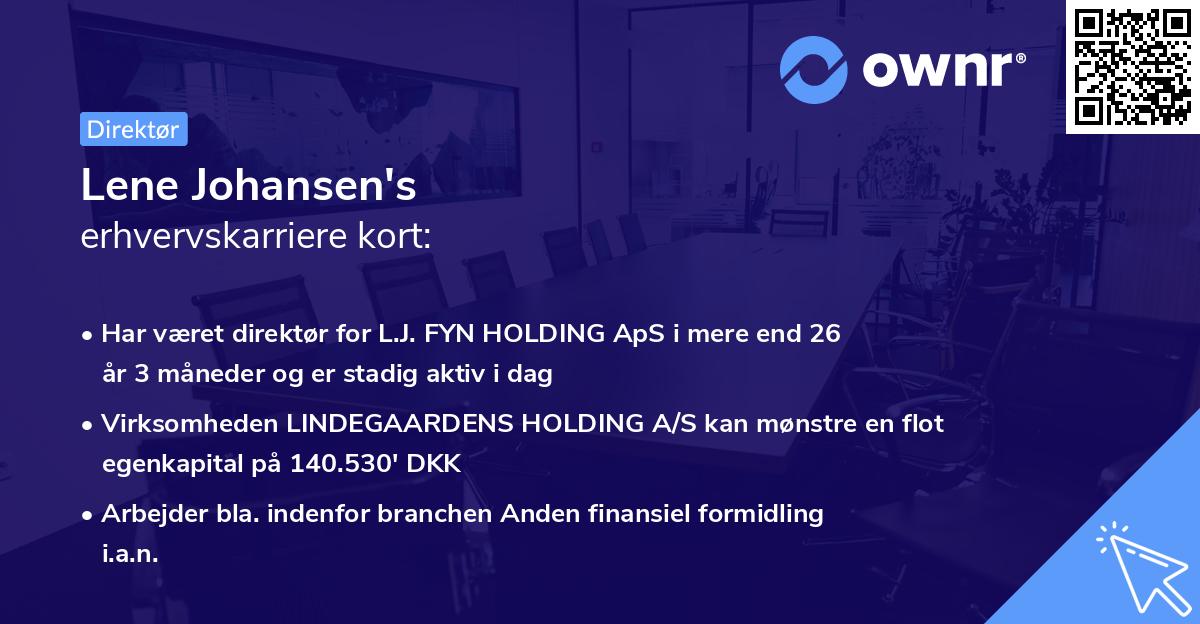 Lene Johansen's erhvervskarriere kort