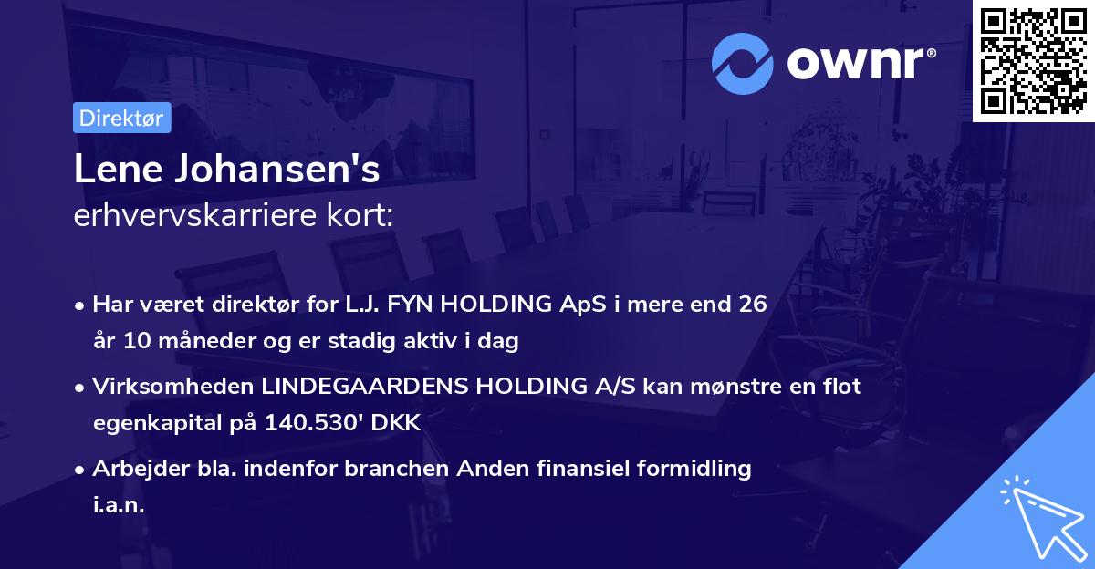 Lene Johansen's erhvervskarriere kort
