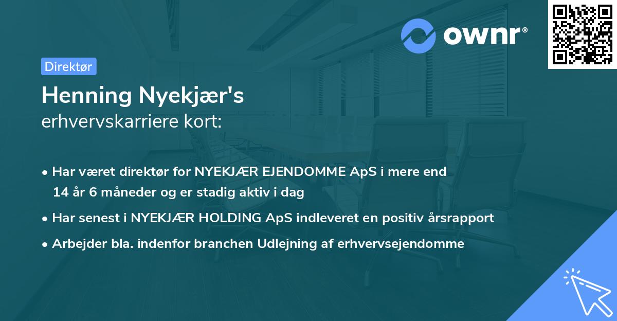 Henning Nyekjær's erhvervskarriere kort