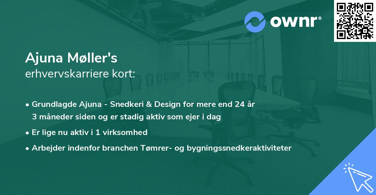 Ajuna Møller's erhvervskarriere kort