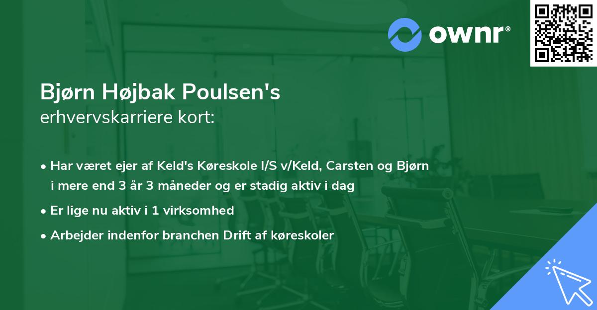 Bjørn Højbak Poulsen's erhvervskarriere kort
