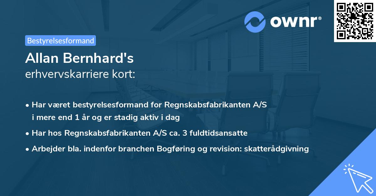 Allan Bernhard's erhvervskarriere kort