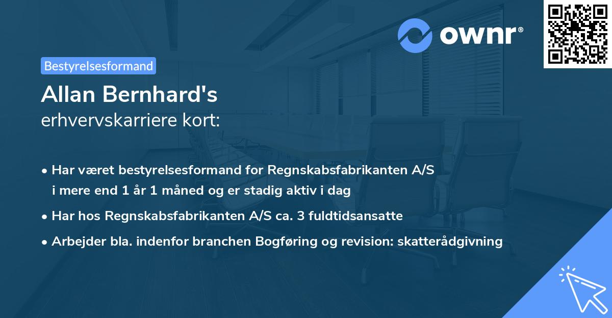 Allan Bernhard's erhvervskarriere kort