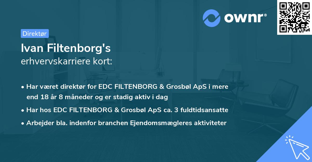 Ivan Filtenborg's erhvervskarriere kort