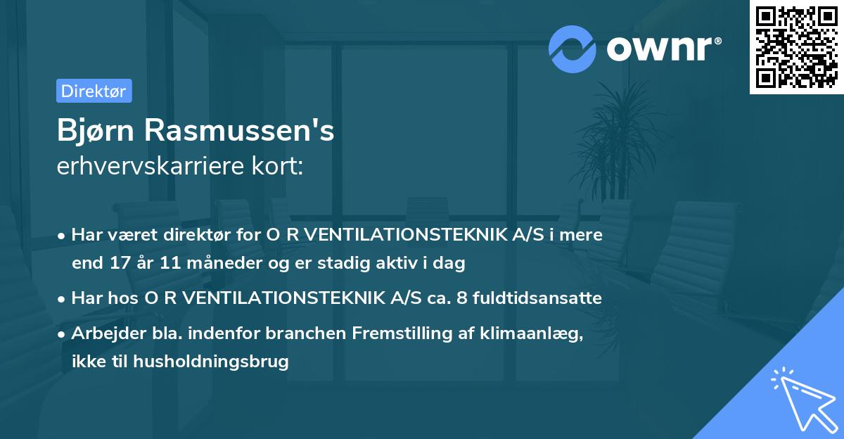 Bjørn Rasmussen's erhvervskarriere kort